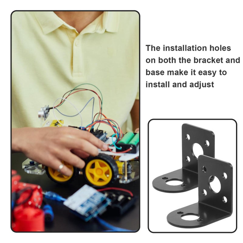 2Pcs L Type Aluminum Motor Mount Bracket Holder for DIY Automation Control Projects - Image 3