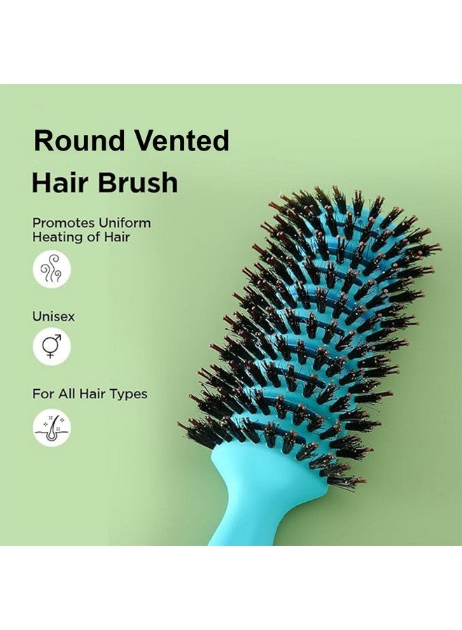 Hearts Hair Brush | Flexible Bristles Brush | Hair Brush With Paddle | Quick Drying Hair Brush | Suitable For All Hair Types | Round Vented Hair Brush | C13-X-Ble | Blue - Image 3