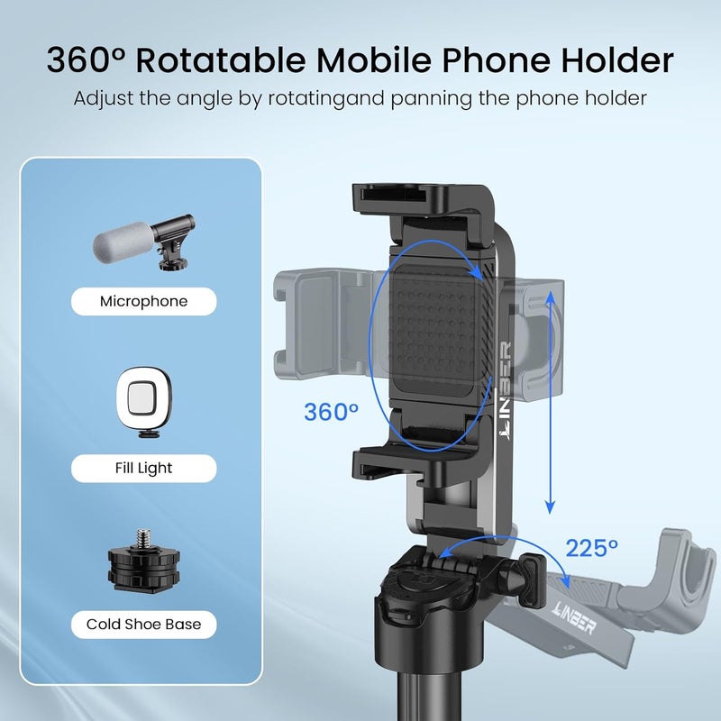 TNW 3-in-1 Mini Selfie Stick Tripod, Pocket Size Extendable Phone Grip with Wireless Remote & 2 Cold Shoes, Portable Travel Tripod for Photography, Vlogging, Live Streaming (White) - Image 3