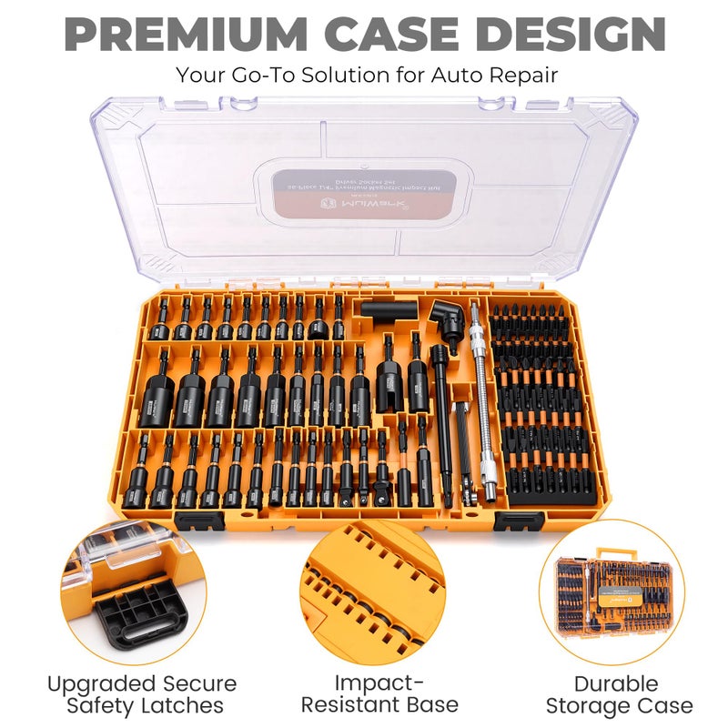 Mulwark 86PC Magnetic Nut Driver Set & Impact Driver Bit Set, 1/4" Metric & SAE Sockets, Nut Driver Set Power Bits, Adapters, Extensions, Universal Socket, Wing Nut Driver & Bit Holder, for Automotive - Image 4