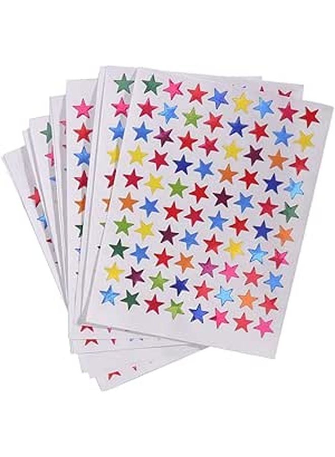 6 Pack 1cm Sparkle Star Stickers Dots For Office Classroom Decor - Image 1
