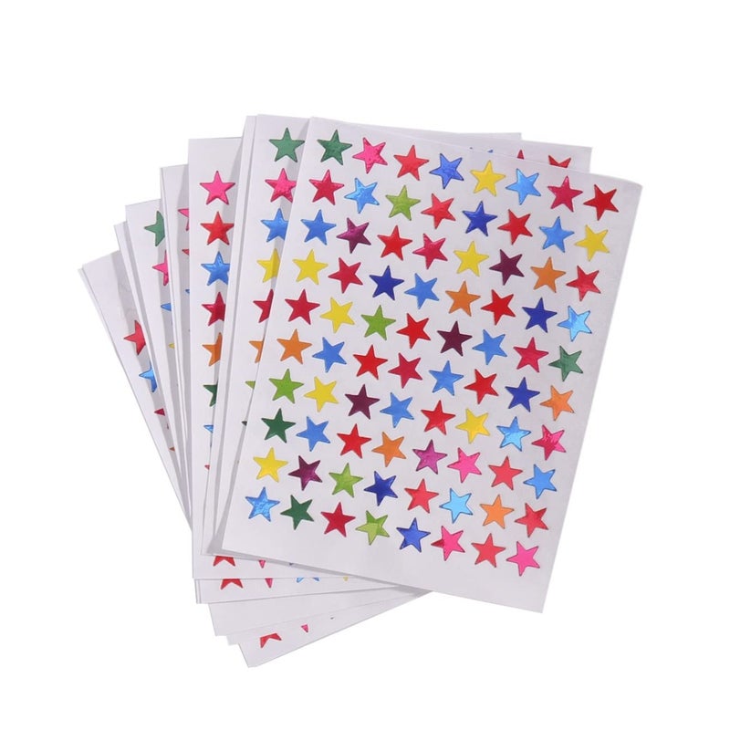6 Pack 1cm Sparkle Star Stickers Dots For Office Classroom Decor - Image 2