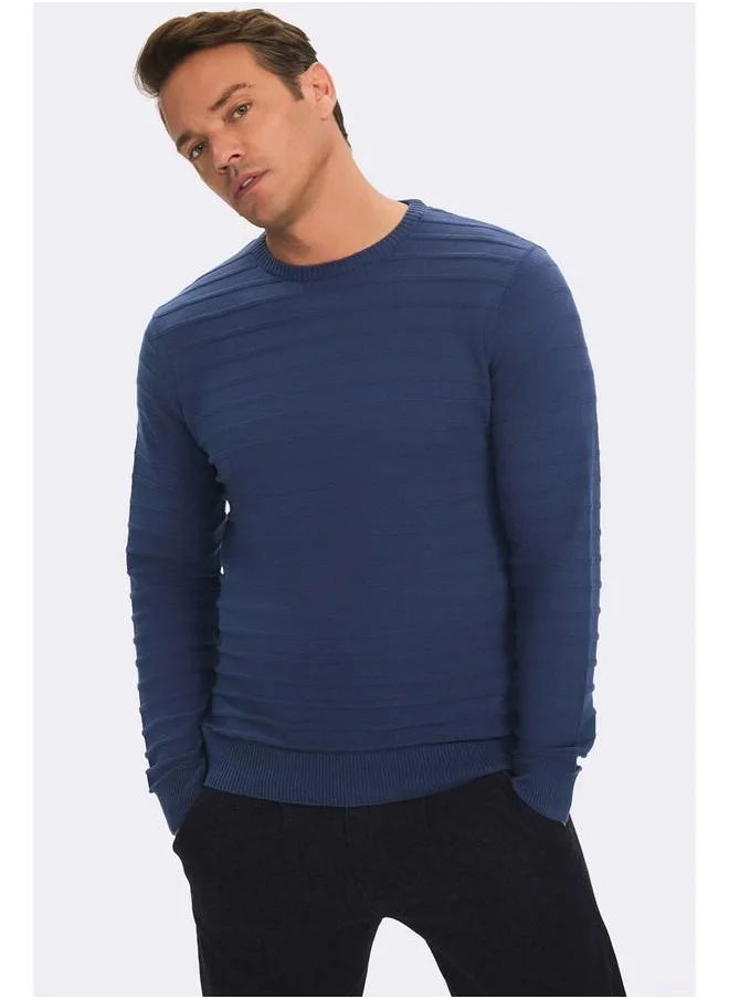 JUNE June Men Regular Fit Crew Neck Knitwear Sweater Dark Indigo