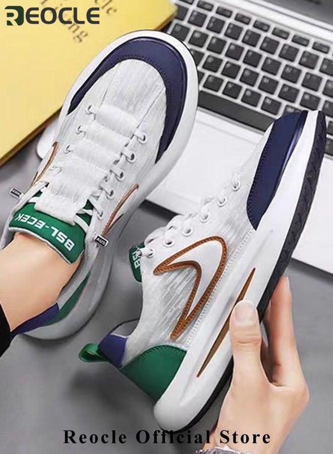 REOCLE Men's Shoes Summer Breathable Mesh Sports Casual Men's Shoes Running Students All-match Dad Shoes - Image 3