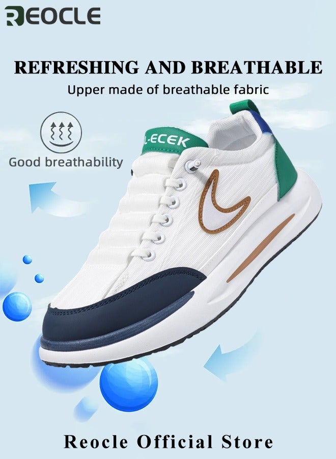 REOCLE Men's Shoes Summer Breathable Mesh Sports Casual Men's Shoes Running Students All-match Dad Shoes - Image 4
