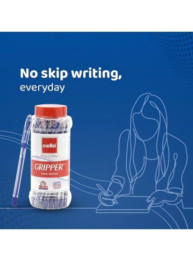 Cello Gripper Ball Pen | Jar of 25 | Blue Ball Pens | Smooth writing Ball Pens | Exam Pens with Grip | Ball pens set for School and Office stationery Pens for comfortable writing - Image 3