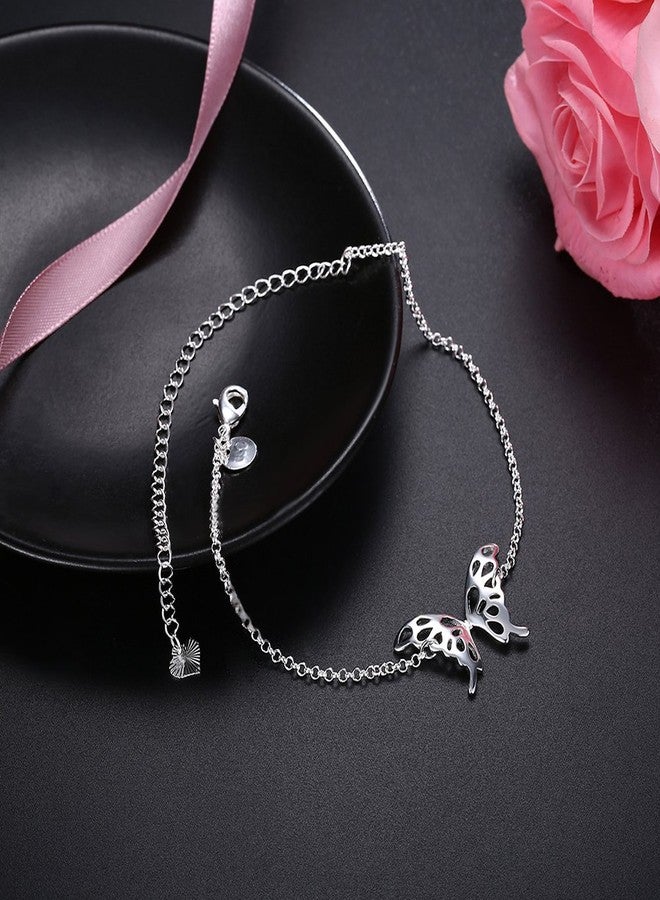 Cutesmile Fashion Jewelry 925 Sterling Silver Butterfly Wings Adjustable Chain Anklet for Women - Image 5