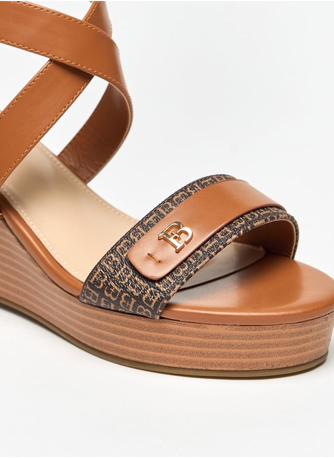 Flora Bella By Shoexpress - Women's Cross Strap Wedge Heeled Sandals with Buckle Closure - Image 1