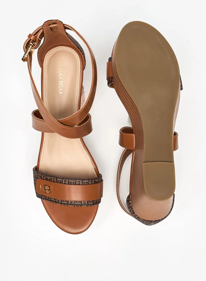 فلورا بيلا من شو إكسبرس Women's Cross Strap Wedge Heeled Sandals with Buckle Closure