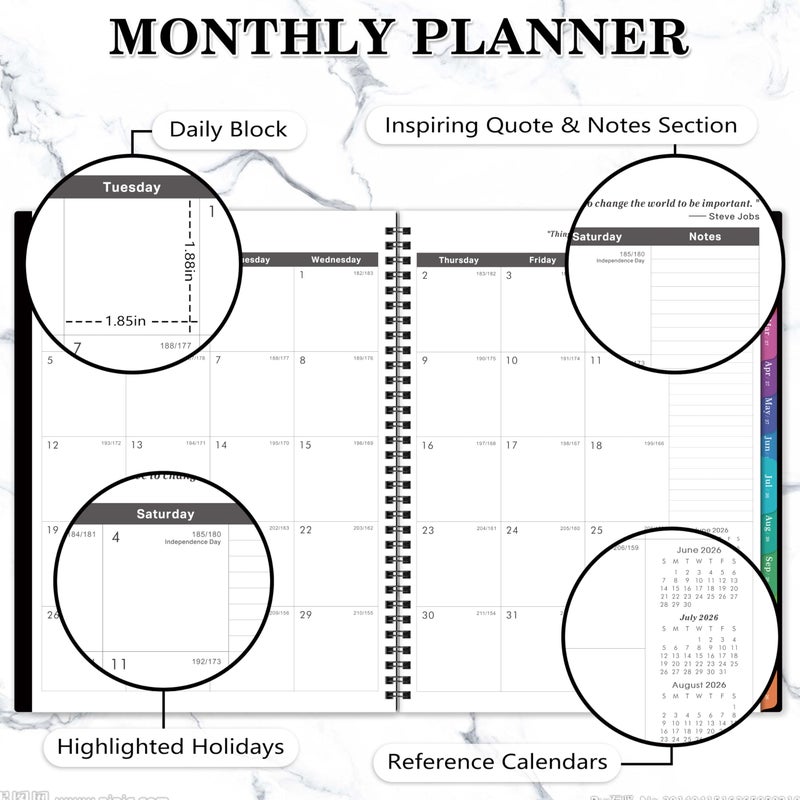 MaaIbok 2026-2029 Monthly Planner/Calendar - July 2026 - June 2029, 3 Year Monthly Planner 2026-2029, 9'' x 11'', Calendar Planner with Colorful Tabs, Back Pocket, Holidays, Notes Pages - Image 3