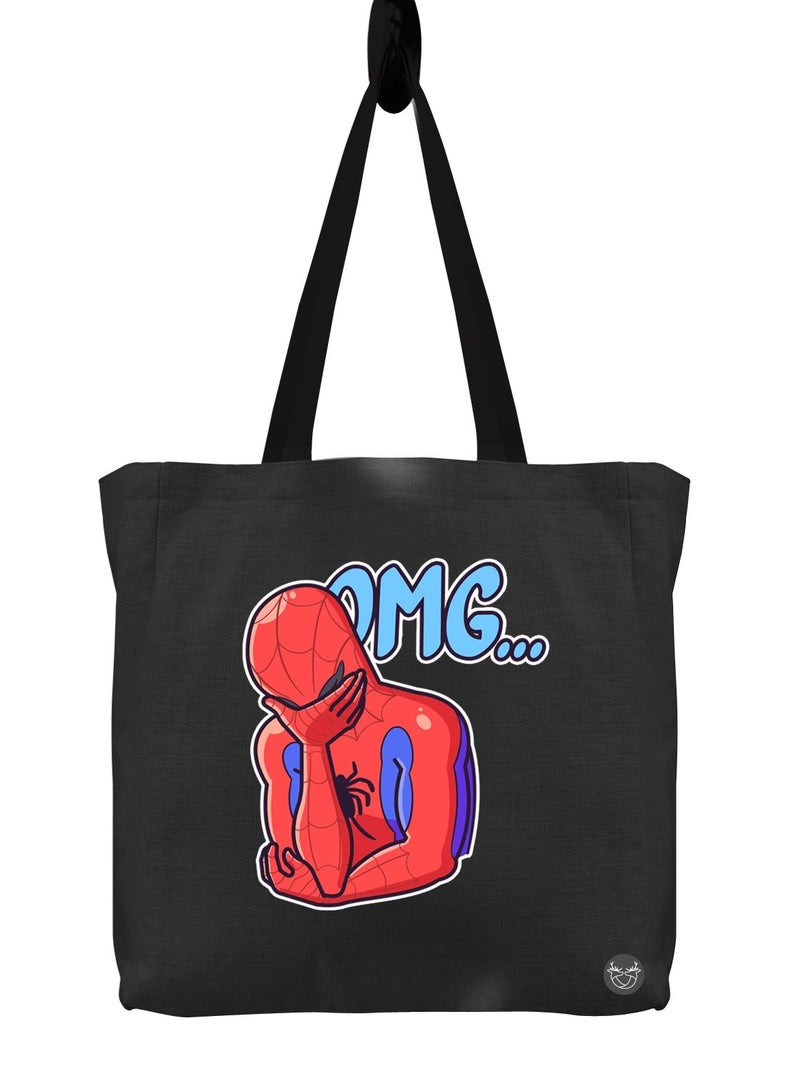 Canvas bag with Spider-Man design print