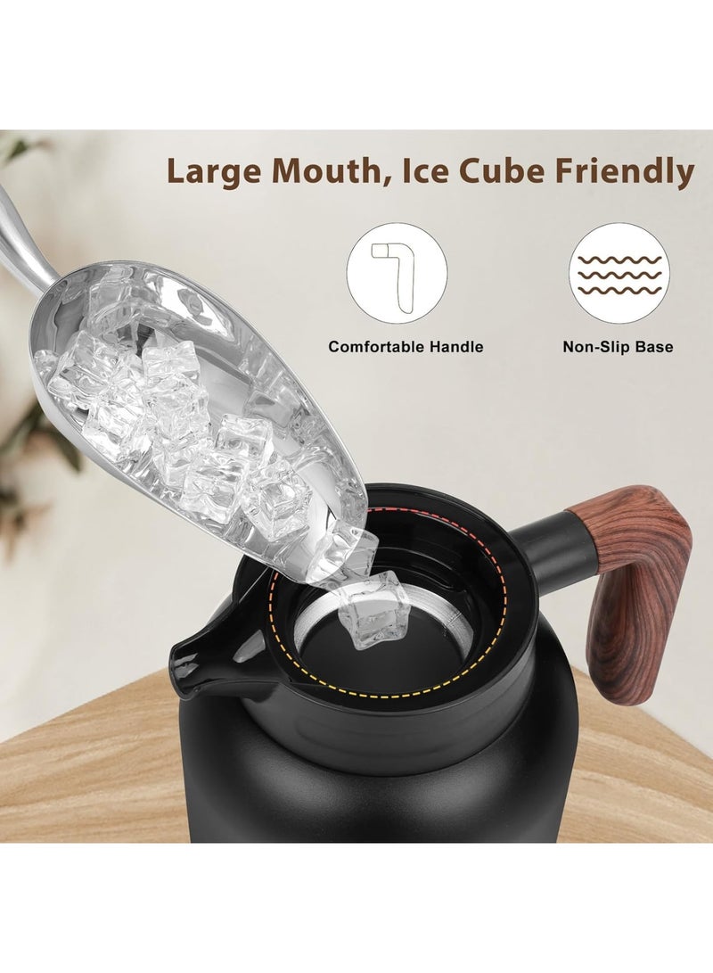 SYOSI Thermal Coffee Carafe, 42oz Insulated Stainless Steel Coffee Thermos Pitcher with Double Wall Vacuum Design for Hot or Cold Beverages, Leak Proof Coffee Tea Water Dispenser for Home Office or Parties - Image 5