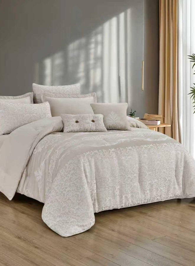 INREST Light Cashmere Single Comforter Set 170 × 230 cm – Luxury 5 Pieces Jacquard Embroidered Bedding Set - Image 1