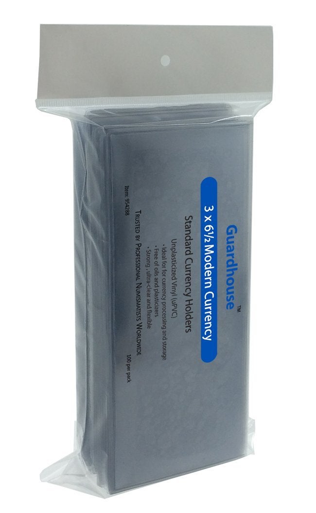 Guardhouse Currency Sleeves for Modern Banknotes 100 Pack