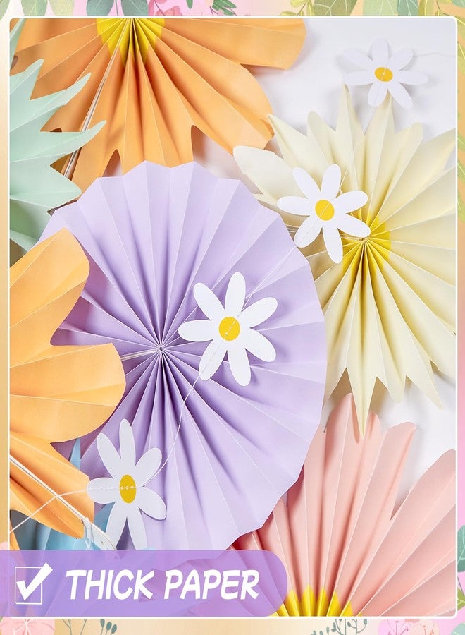 Paper Jazz 12pcs Pastel Paper Flower Decorations - Daisy Paper Fan Backdrop for Birthday Party, Baby Shower, Wedding, Spring & Summer Events,Spring Hanging Flower for Classroom Garden - Image 4