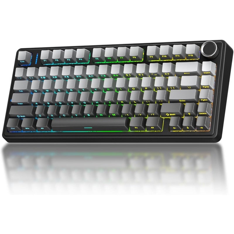 Aula F75 75 Wireless Gasket Gaming Keyboard Hot Swappable Pre-Lubed Reaper Switches Five-Layer Padding Knob 2.4GHz/Bluetooth 5.0/USB-C Tri-Mode RGB Backlit For PC Mac - Image 1
