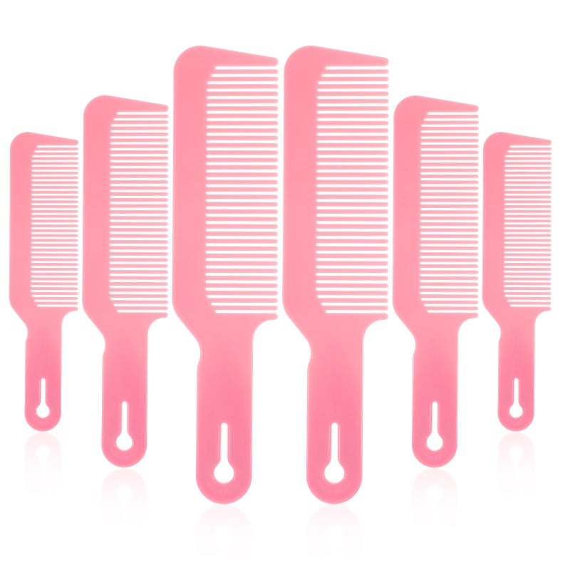 Pink Heat Resistant 6Pcs Blending Combs for Barbers Stylists 9 Inch Clipper Cuts Flattops Salon Home