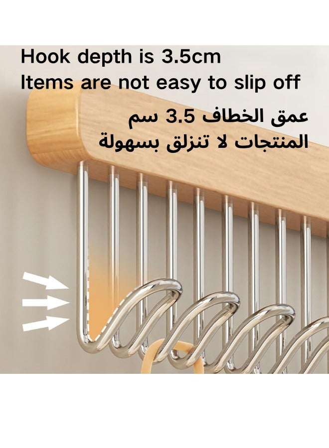 kangchoice Pull-Out Hanger for Closet – Sliding 8-Hook Organizer Rack for Bras, Tank Tops, Scarves, Belts, Space-Saving Side Storage Rail for Wardrobe or Kitchen, Left Side 8 Hooks Rail with Adhesive Back Tape, without Drill - Image 4