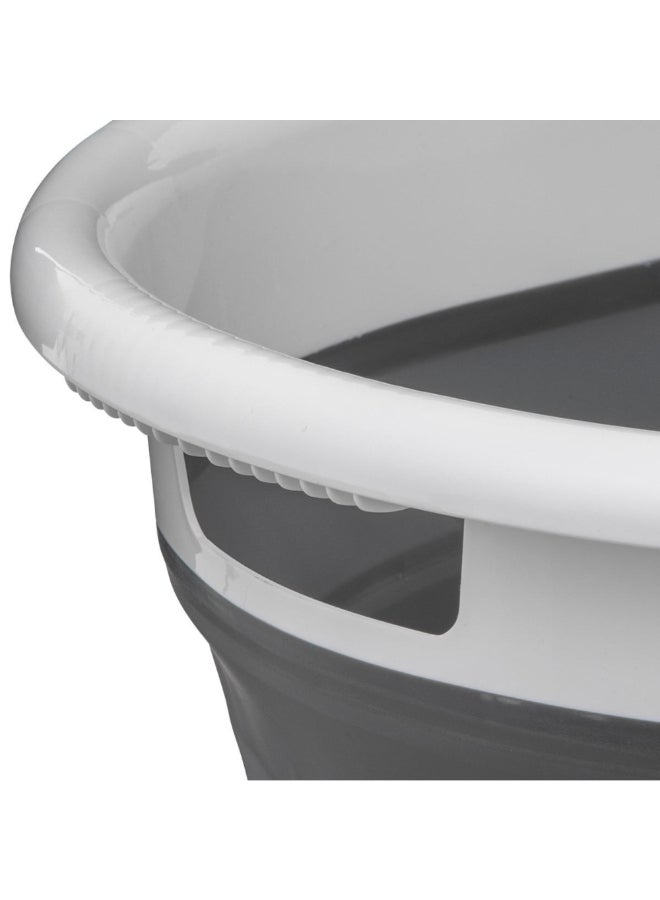 Five Simply Smart Foldable Laundry Basket White and Grey 21 L 186193 - Image 5
