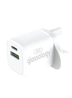 glassology 4 in 1 iPhone 14 Plus Clear Screen Protector Case Lens Guard & Wall Adapter White  - Image 2