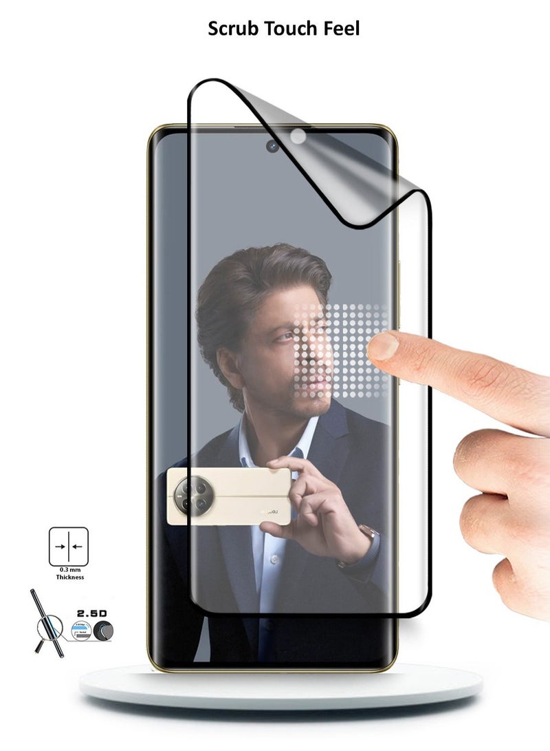 Wtech Realme 12 Pro / 12 Pro+ / Pro Plus 5G 2024 Nano Ceramic Full Glue Full Cover Matte Flexible Screen Protector (MSCNMN) - Clear/Black - Image 3