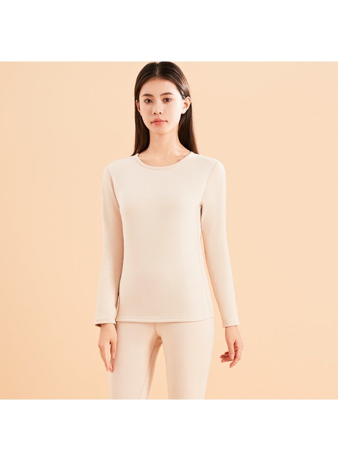 NIBEMINENT طقم ملابس داخلية حرارية من الصوف والحرير، بنطلونات طويلة مزدوجة الجوانب من الكشمير، سميكة للخريف والشتاء للنساء، ملابس داخلية دافئة - Image 1