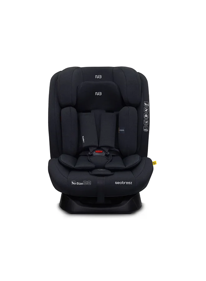 نيوبريز I-HEPTA All-in-1 Convertible Travel Car Seat for Baby, Toddler Child Girls Boys, i-Size, ECER129, Reclining & Adjustable Memory Foam, Lumbar&Reducing Cushion 0 - 36kg, 0 - 12Yrs, Group 0/1/2/3, 5-Point Harness