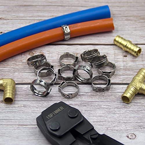 ISPINNER Pex Clamps, 50pcs 1/2 Inch 304 Stainless Steel PEX Cinch Crimp Rings Pinch Clamps for PEX Tubing Pipe Fitting Connections (1/2 Inch) - Image 4