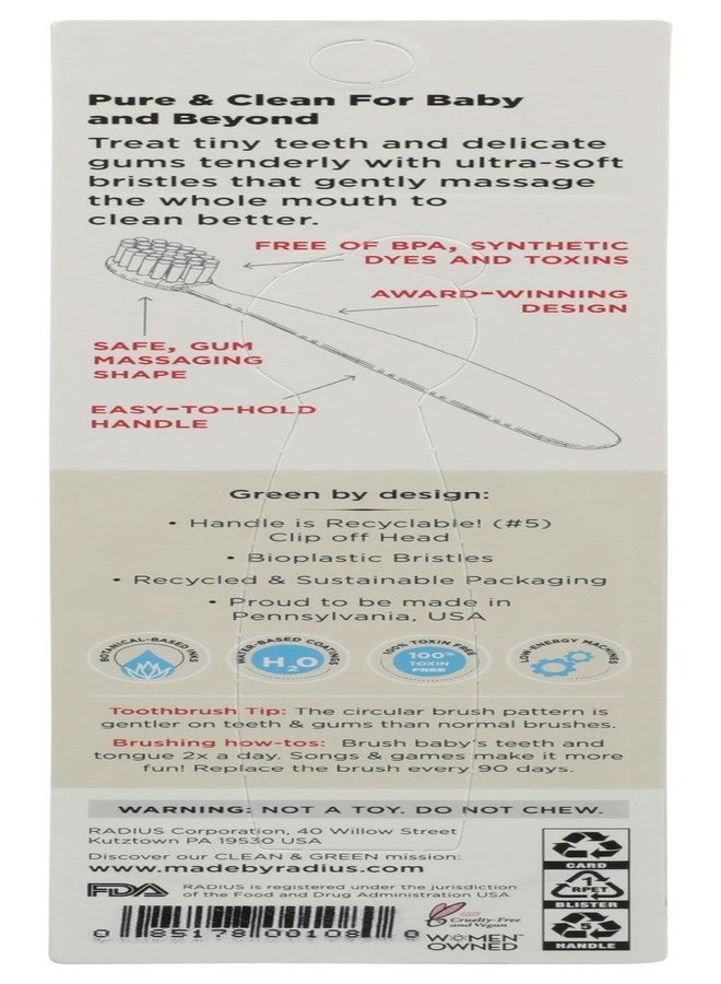 Radius Ultra Sensitive Pure Brush Baby Toothbrush, 1 EA - Image 2