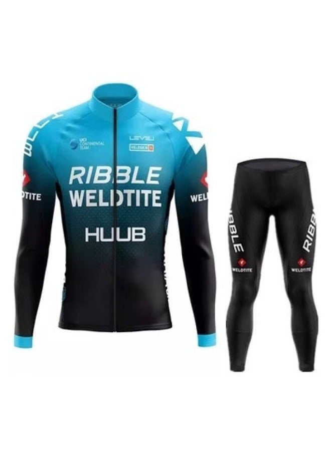 Exclusive For Winter Huub Fleece Cycling Clothing Bicycle Fleece-lined Warm Round France Event Long Sleeve Suit