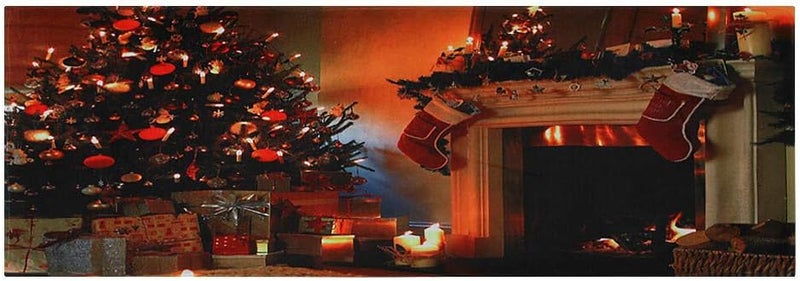 klarako Christmas Area Rugs Doormats Home Decoration, Nonslip Xmas Floor Carpets Santa Claus Xmas Tree Print Christmas Welcome Doormat for Home Living Room Bedroom Dorm Decor (E) - Image 1