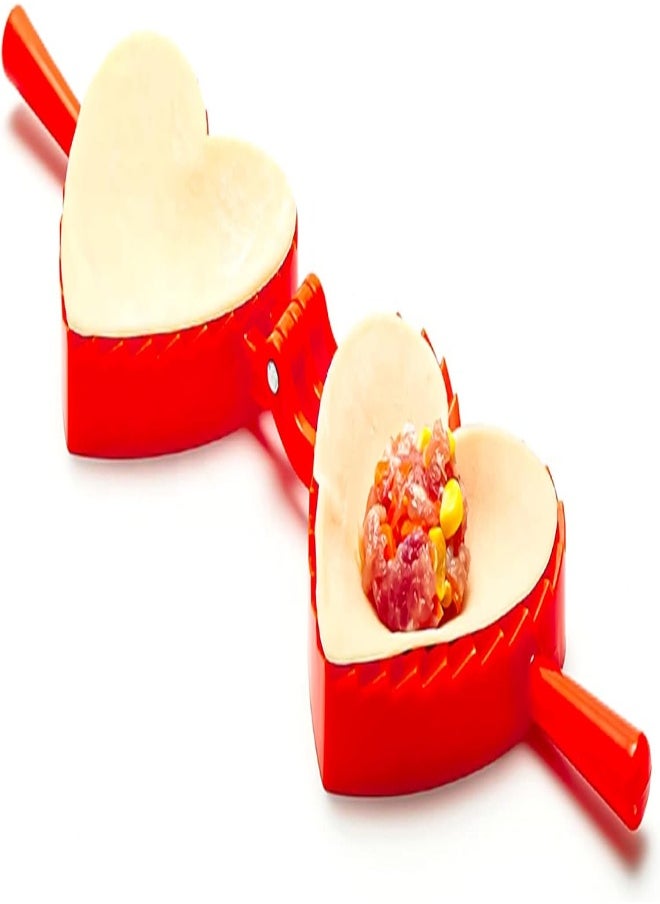 AKDC - Heart Pie Mold Red Color, Press Mini Pie Maker Dough Dumplings Cutter Molds Heart Shaped Baking Tools & Accessories Kitchen Bakeware - Image 1