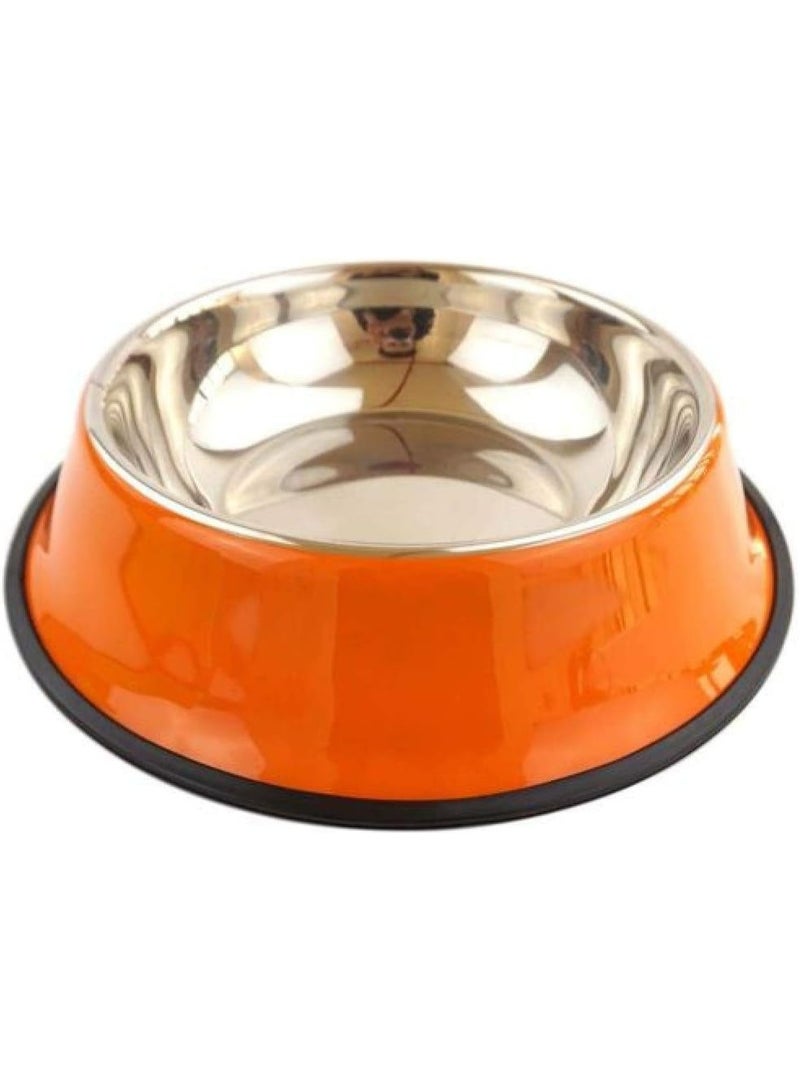 Stainless Steel Pet Bowl with Non-Slip Base, Colorful Design, 30cm - Image 1