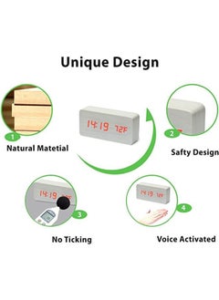 Generic Multifunction Wooden LED Alarm Clock  with Date Time Display  - Image 3