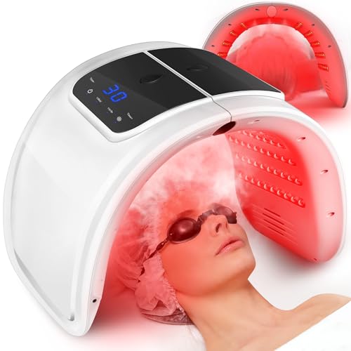 YHRK YHRK Red Light Therapy Mask LED Therapy Light 7 Color Light Therapy Mask Beauty Photon Skin Phototherapy Machine with Spray Function