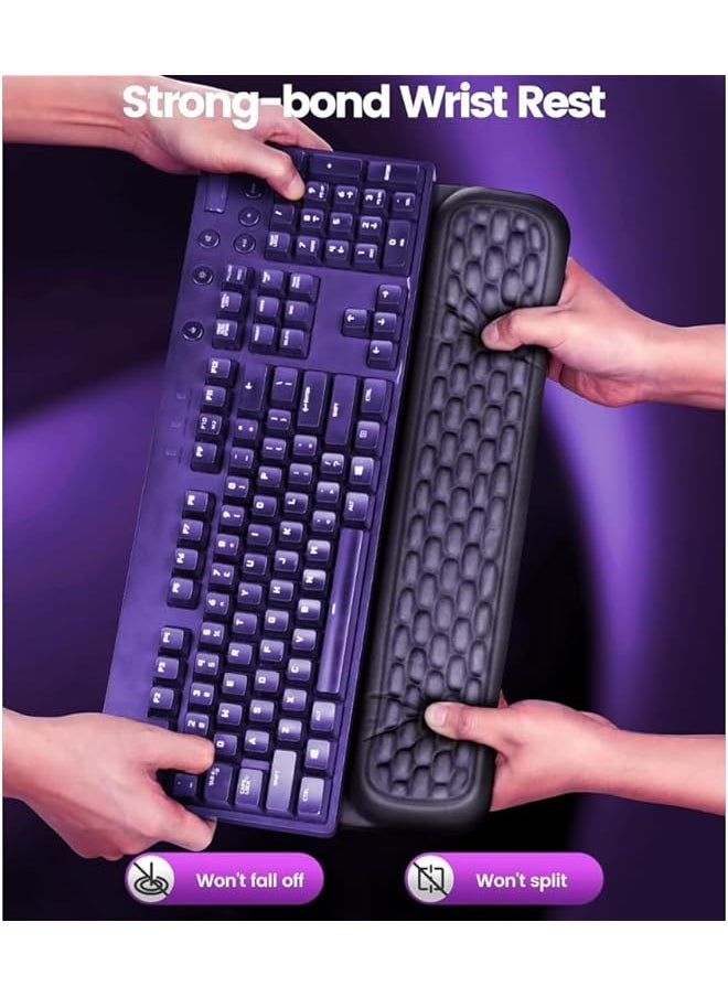 erorex - Keyboard Wrist Rest With Stickers Full Mechanical Keyboard Support Pad Desk Ergonomic Cushion For Computer Typing Office Work Home Gaming Soft Memory Foam Arm Palm Hand Pain Relief Gift - Image 1