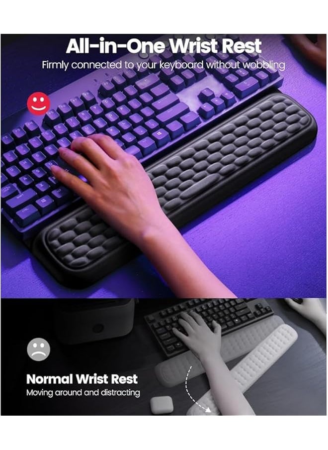 erorex - Keyboard Wrist Rest With Stickers Full Mechanical Keyboard Support Pad Desk Ergonomic Cushion For Computer Typing Office Work Home Gaming Soft Memory Foam Arm Palm Hand Pain Relief Gift - Image 1