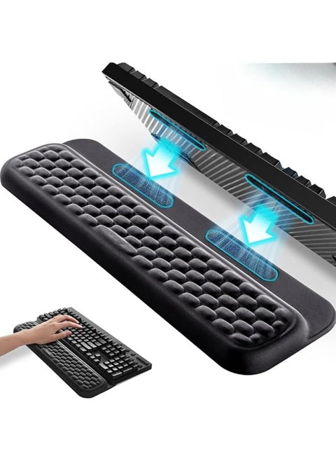 Keyboard Wrist Rest With Stickers Full Mechanical Keyboard Support Pad Desk Ergonomic Cushion For Computer Typing Office Work Home Gaming Soft Memory Foam Arm Palm Hand Pain Relief Gift