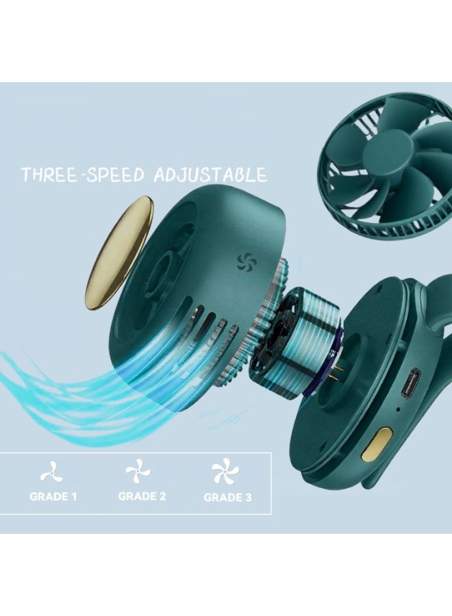 Portable silent mini bladeless fan 3-speed clip-on fan 360° rotatable, suitable for outdoor, travel and office use, travel accessory - Image 2