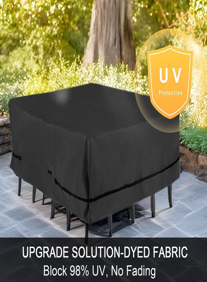 NettyPro Patio Table Cover Rectangular 105 x 75 Inch, Waterproof Outdoor Furniture Set Covers for Dining Table and Chair Rectangle, Black - Image 5