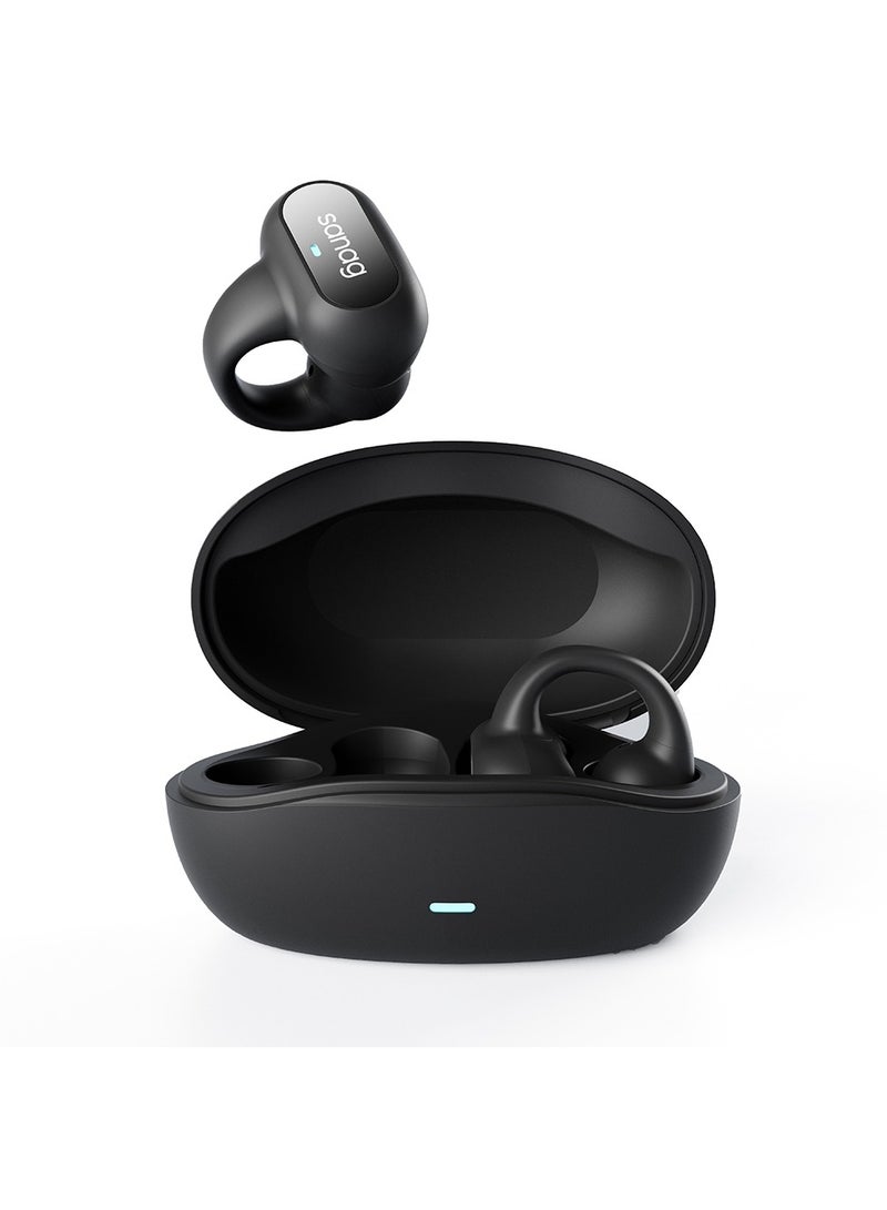 sanag Z51 Open Ear Headphones, Lightweight And Stable Clip-on Wireless Earbuds With Charging Case, Stylish Earbud And In-Ear Headphones Compatible With Iphone/samsung Phone For Men, Women, (Black) - Image 1