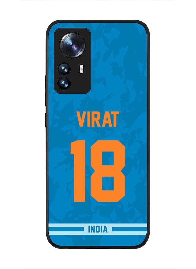 Stylizedd - Rugged Black Edge Case for Xiaomi 12 Pro, Slim fit Soft Case Flexible Rubber Edges Thin Cover - Player Name - Virat Kohli, Jersey Number- 18 - Image 1