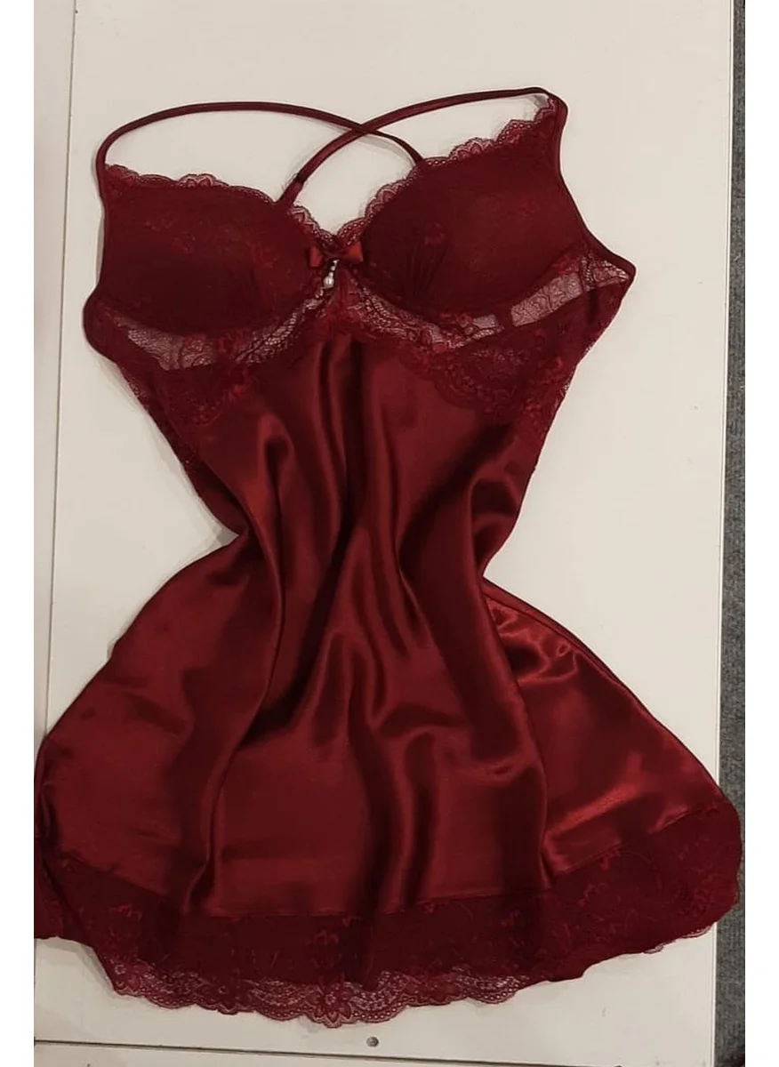 Duchesse 137 Dowry Lace Satin Set of 6 - Claret Red