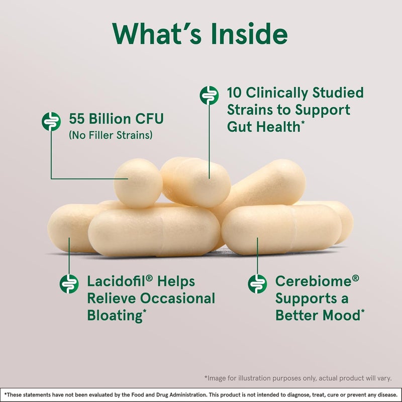 Jarrow Formulas JarroDophilus EPS Advanced 55 Billion CFU Probiotics Digestive Support for Adults 30 Probiotic Supplement Veggie Capsules Up to 30 Day Supply - Image 2