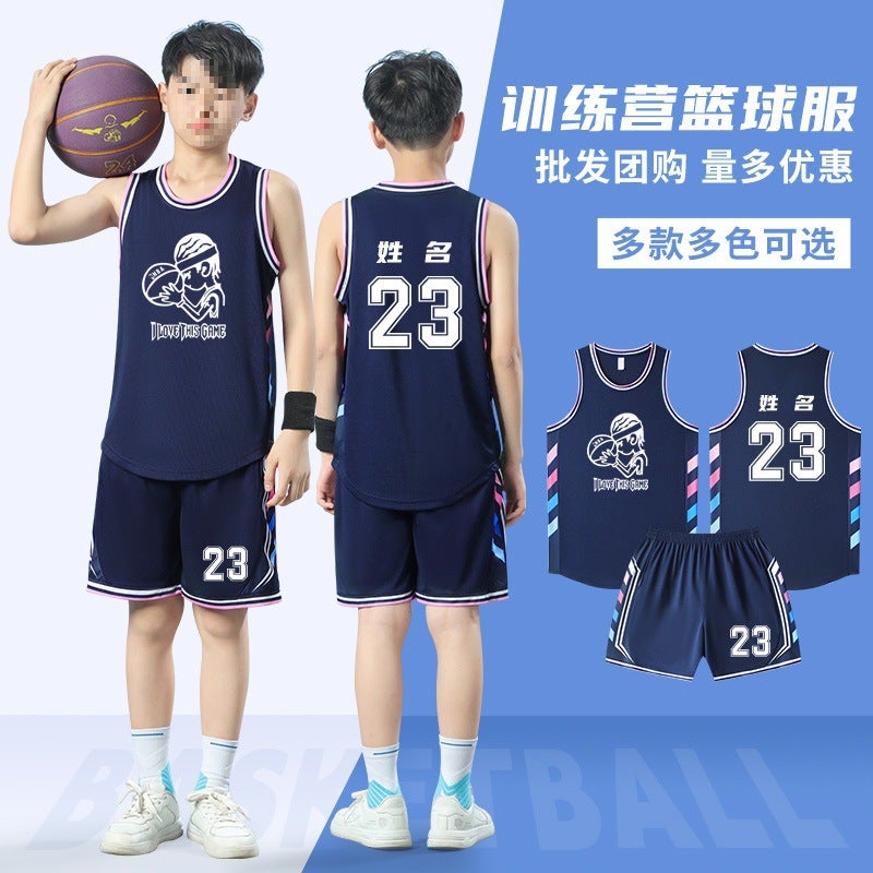 Basketball Uniform Suit For Men And Women, Competition Training Team Uniform, Sports Middle School Student And Children'S American Narrow Shoulder Jersey Printing - Image 2