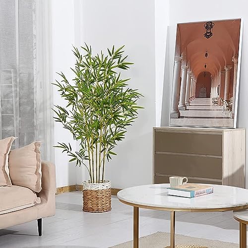 FOX & FERN FOX FERN Plastic Artificial Bamboo PlantMade By HandSelected Natural Bamboo TrunksReal Touch Leaves Without PotBest Artificial Plant For GiftingPartyWedding And Home DecorHt 120Cm - Image 5