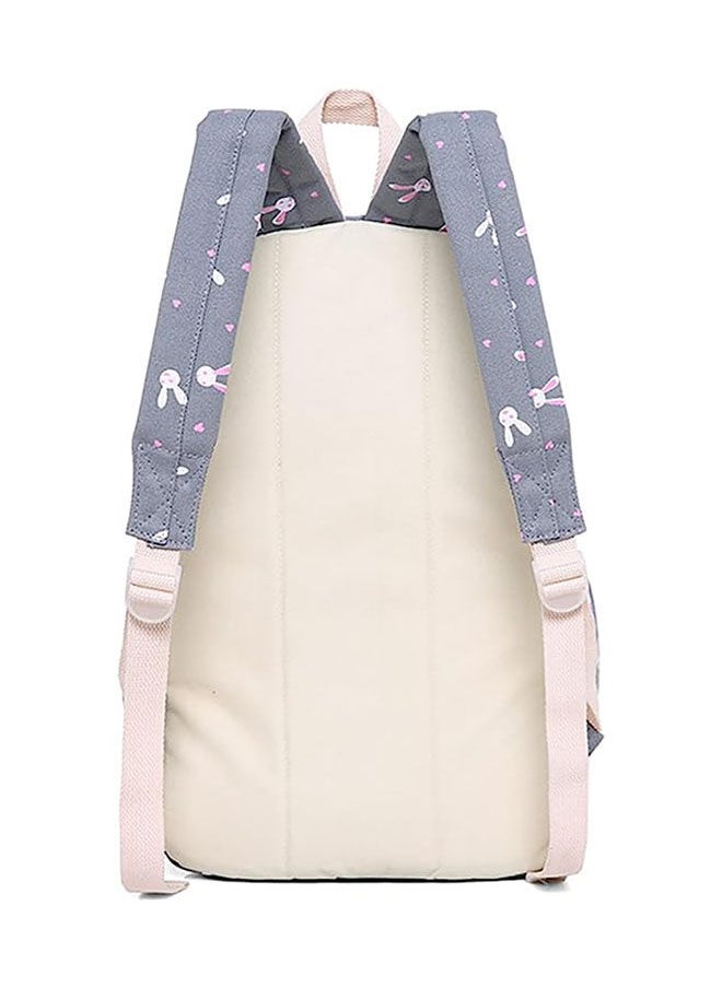 Arabest - Girls Backpack Student School Bag 3 Piece Set Canvas Backpacks Travel Satchel Daypack Rucksack Set with Crossbody Bag for Teens and Children Bookbag Grey - Image 1