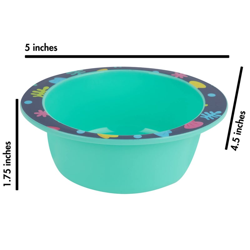 the FIRST years First Years Baby Shark Toddler Dinnerware Set - Includes Plate, Bowl, Fork and Spoon - 4 Count, Blue - Image 5