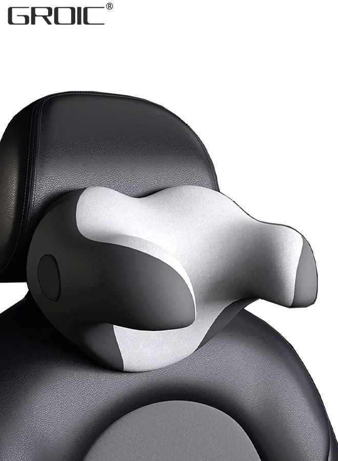 GROIC Car Headrest Pillow,Car Neck Pillow,Memory Foam Neck Pillow for Neck Pain Relief,U-Shaped Ergonomic Design Soft Travel Head Pillow for Sleeping and Resting in Car and Office - Image 1