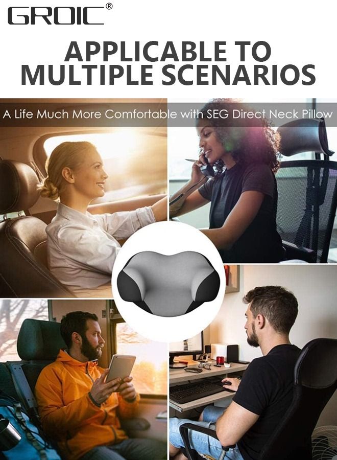 GROIC Car Headrest Pillow,Car Neck Pillow,Memory Foam Neck Pillow for Neck Pain Relief,U-Shaped Ergonomic Design Soft Travel Head Pillow for Sleeping and Resting in Car and Office - Image 5